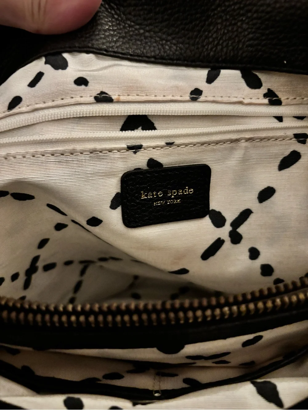 kate spade Black Pebbled Leather Shoulder Bag with Gold Turn-Lock